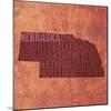 Nebraska State Words-David Bowman-Mounted Giclee Print