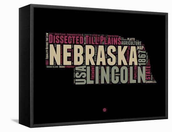 Nebraska Word Cloud 1-NaxArt-Framed Stretched Canvas