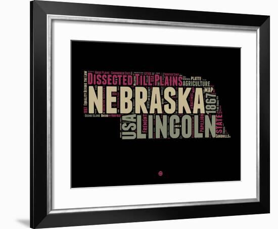 Nebraska Word Cloud 1-NaxArt-Framed Art Print