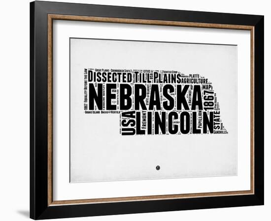 Nebraska Word Cloud 2-NaxArt-Framed Art Print