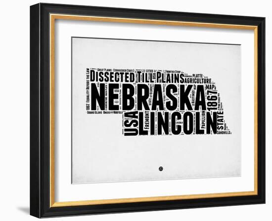 Nebraska Word Cloud 2-NaxArt-Framed Art Print