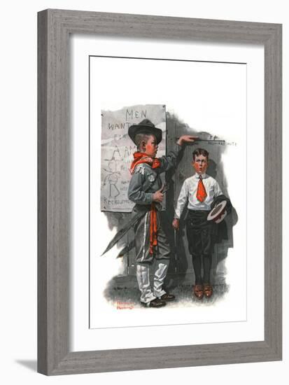 "Necessary Height", June 16,1917-Norman Rockwell-Framed Giclee Print