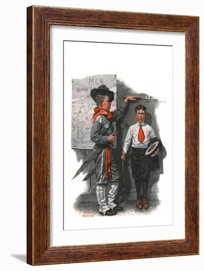 "Necessary Height", June 16,1917-Norman Rockwell-Framed Giclee Print