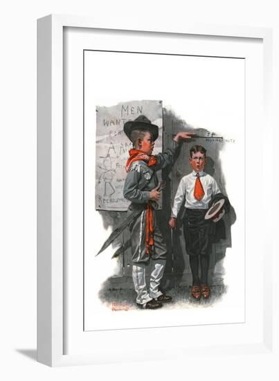 "Necessary Height", June 16,1917-Norman Rockwell-Framed Giclee Print