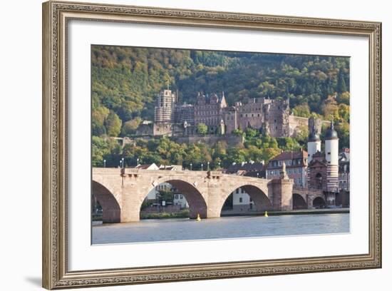 Neckar River with Karl Theodor Bridge-Markus-Framed Photographic Print