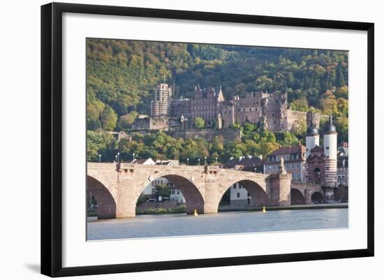 Neckar River with Karl Theodor Bridge-Markus-Framed Photographic Print