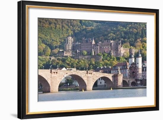 Neckar River with Karl Theodor Bridge-Markus-Framed Photographic Print