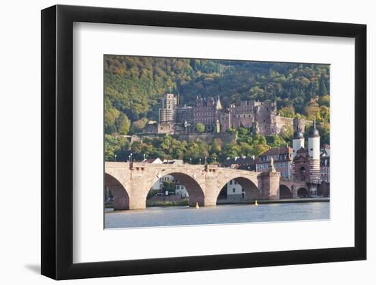 Neckar River with Karl Theodor Bridge-Markus-Framed Photographic Print