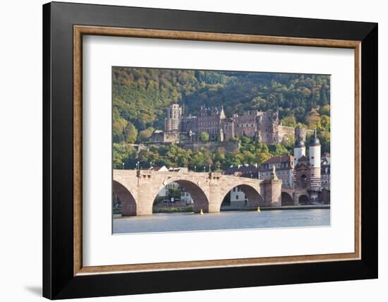 Neckar River with Karl Theodor Bridge-Markus-Framed Photographic Print