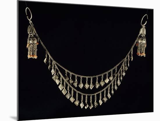 Necklace and Earrings in Wrought Silver and Coral, Uzbekistan-null-Mounted Giclee Print