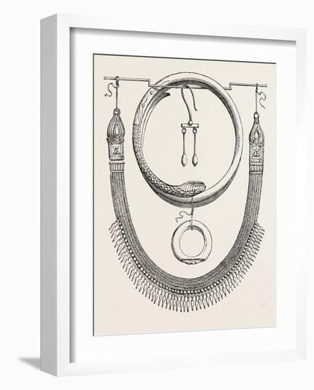 Necklace Ring Bracelet and Ear-Ring from Pompeii-null-Framed Giclee Print