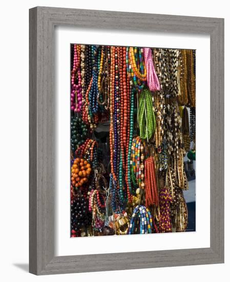 Necklaces on a Market Stall in the Cloth Hall on Main Market Square, Krakow, Poland-R H Productions-Framed Photographic Print