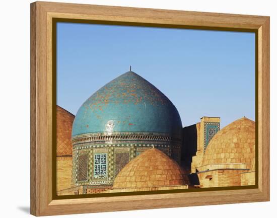 Necropolis in Central, Part of the Shah-I-Zinda Mausoleum, Shah-I-Zinda, Samarkand, Uzbekistan-Anthony Asael-Framed Premier Image Canvas