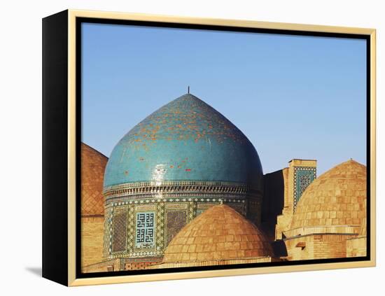 Necropolis in Central, Part of the Shah-I-Zinda Mausoleum, Shah-I-Zinda, Samarkand, Uzbekistan-Anthony Asael-Framed Premier Image Canvas