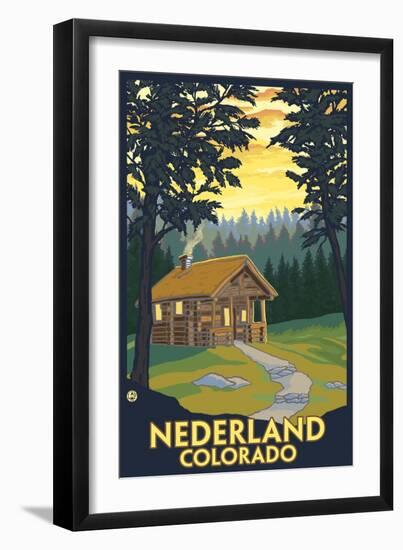 Nederland, Colorado - Cabin Scene-Lantern Press-Framed Art Print