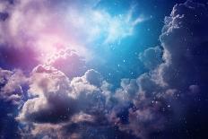 Space of Night Sky with Cloud and Stars.-nednapa-Premier Image Canvas