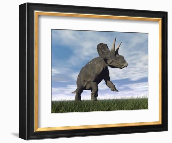 Nedoceratops Dinosaur Grazing in Grassy Field-null-Framed Premium Giclee Print