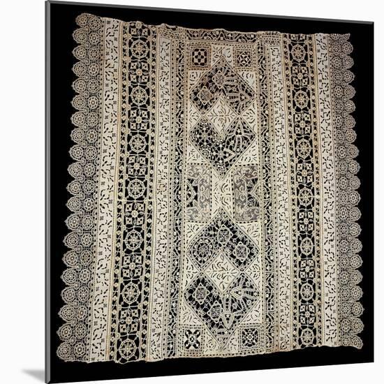 Needle, Reticella and Filet Cloth Lace, Embroidered in Cutwork-null-Mounted Giclee Print