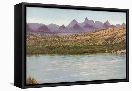 Needles Mountains and Colorado River, California-null-Framed Premier Image Canvas