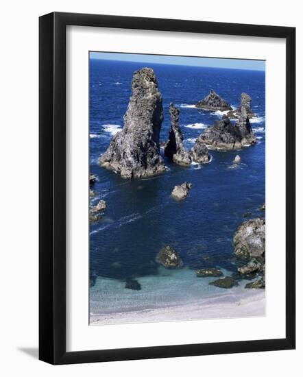 Needles, Port Coton, Belle Ile En Mer, Brittany, France-Guy Thouvenin-Framed Photographic Print