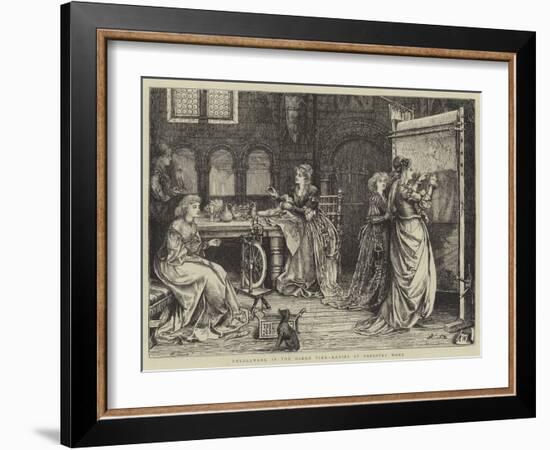 Needlework in the Olden Time, Ladies at Tapestry Work-Matthew White Ridley-Framed Giclee Print