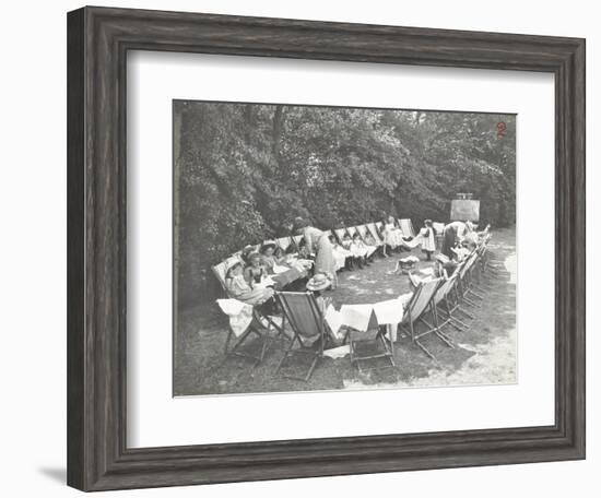 Needlework Lesson, Montpelier House Open Air School, London, 1908-null-Framed Photographic Print