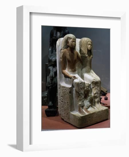 Nefer-Hebef with His Wife and Son, 1420-1400 BC-null-Framed Giclee Print