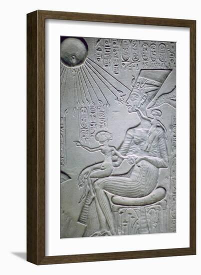 Nefertiti and two of her daughters. Artist: Unknown-Unknown-Framed Giclee Print