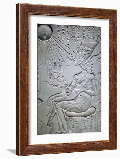 Nefertiti and two of her daughters. Artist: Unknown-Unknown-Framed Giclee Print