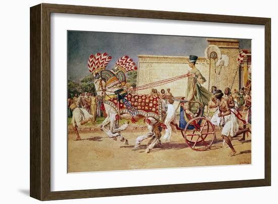 Nefertiti in Her Royal Chariot-Fortunino Matania-Framed Giclee Print