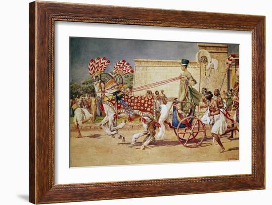 Nefertiti in Her Royal Chariot-Fortunino Matania-Framed Giclee Print