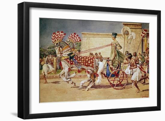 Nefertiti in Her Royal Chariot-Fortunino Matania-Framed Giclee Print