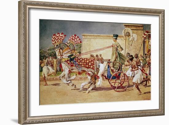 Nefertiti in Her Royal Chariot-Fortunino Matania-Framed Giclee Print