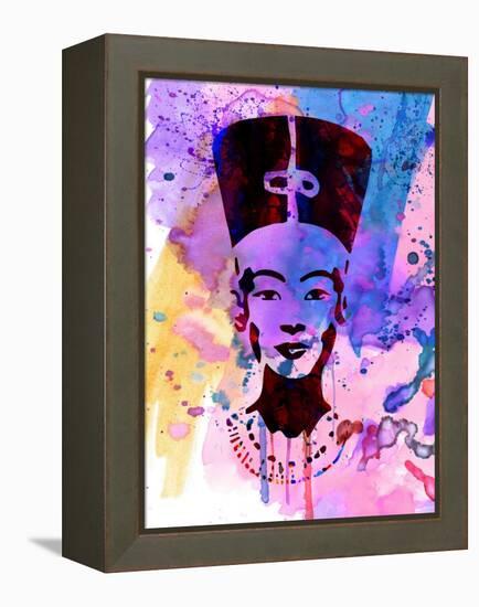 Nefertiti Watercolor-Anna Malkin-Framed Stretched Canvas