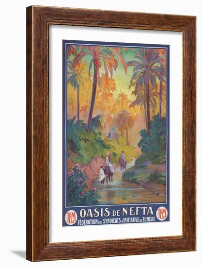 Nefta Oasis, Tunisia, Travel Poster-null-Framed Art Print