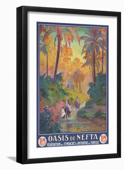 Nefta Oasis, Tunisia, Travel Poster-null-Framed Art Print