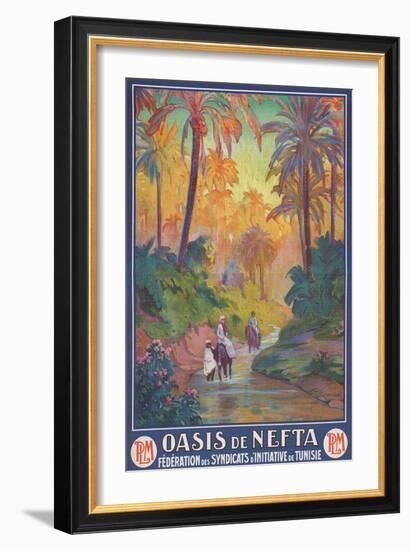 Nefta Oasis, Tunisia, Travel Poster-null-Framed Art Print
