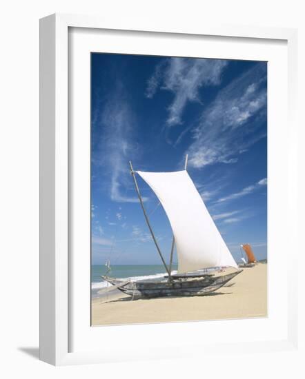 Negombo Beach, Traditional Outrigger Fishing Boats, Negombo, Sri Lanka-Steve Vidler-Framed Photographic Print