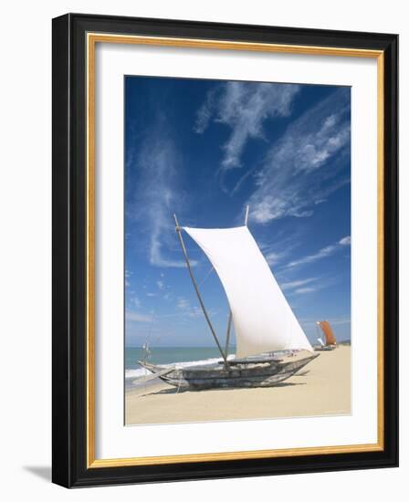 Negombo Beach, Traditional Outrigger Fishing Boats, Negombo, Sri Lanka-Steve Vidler-Framed Photographic Print