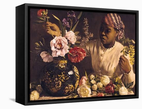 Negress with Peonies, 1870-Frederic Bazille-Framed Premier Image Canvas