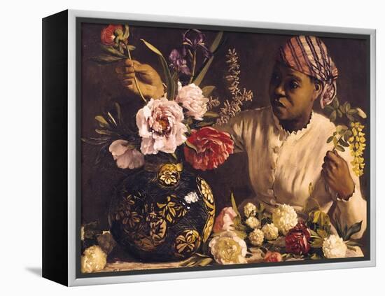 Negress with Peonies, 1870-Frederic Bazille-Framed Premier Image Canvas