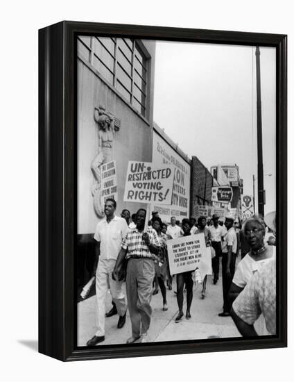 Negro Demonstration for Strong Civil Right Plank Outside Gop Convention Hall-Francis Miller-Framed Premier Image Canvas
