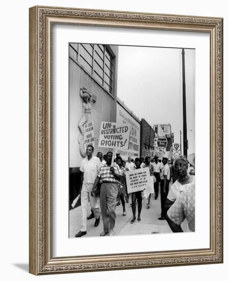 Negro Demonstration for Strong Civil Right Plank Outside Gop Convention Hall-Francis Miller-Framed Photographic Print