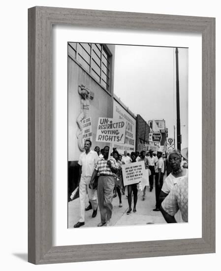 Negro Demonstration for Strong Civil Right Plank Outside Gop Convention Hall-Francis Miller-Framed Photographic Print