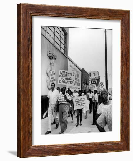 Negro Demonstration for Strong Civil Right Plank Outside Gop Convention Hall-Francis Miller-Framed Photographic Print