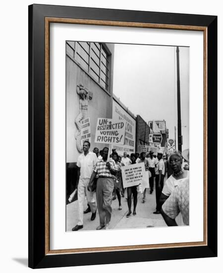 Negro Demonstration for Strong Civil Right Plank Outside Gop Convention Hall-Francis Miller-Framed Photographic Print