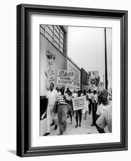 Negro Demonstration for Strong Civil Right Plank Outside Gop Convention Hall-Francis Miller-Framed Photographic Print