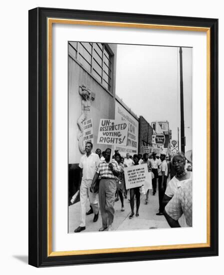 Negro Demonstration for Strong Civil Right Plank Outside Gop Convention Hall-Francis Miller-Framed Photographic Print