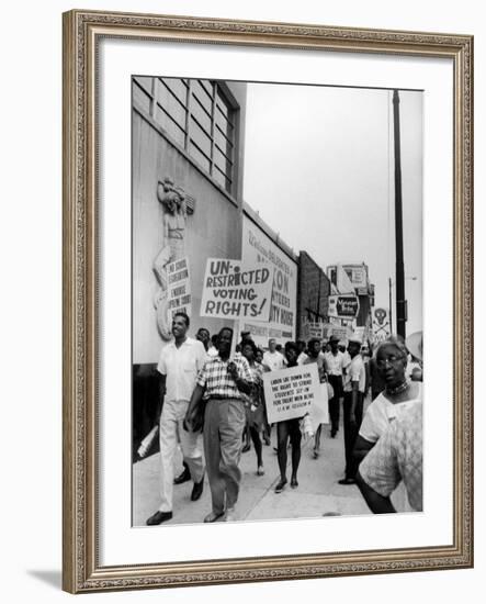 Negro Demonstration for Strong Civil Right Plank Outside Gop Convention Hall-Francis Miller-Framed Photographic Print