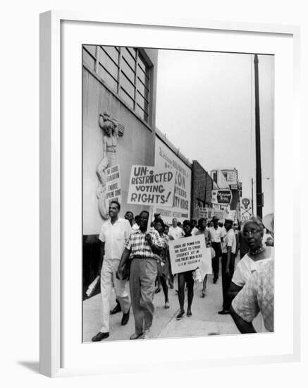 Negro Demonstration for Strong Civil Right Plank Outside Gop Convention Hall-Francis Miller-Framed Photographic Print